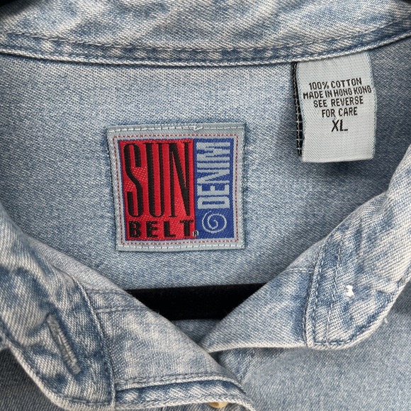 Vtg Women Denim Shirt XL Cats Kitties Handpainted Signed Grannycore  Artsy Boho - Picture 3 of 8